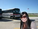 Sonya and the Kennedy Space Center Tour Busses